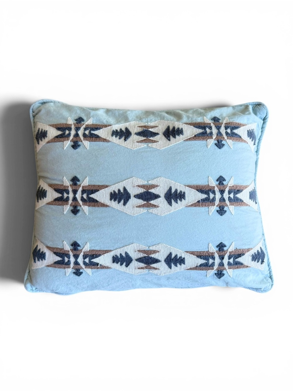 Pendleton Southwestern Embroidered Light Blue Decorative Pillow